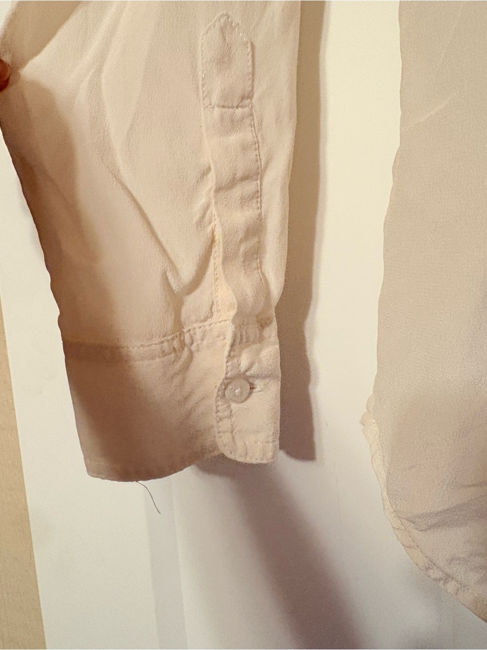 Boden Silk Button Front Blouse Ivory Cream Long Sleeve US 12 - Picture 5 of 7